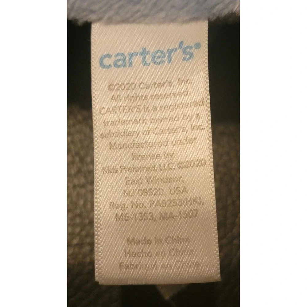Carter's Brown Puppy Dog Blue Security Blanket Super Soft Plush Baby Lovey EUC